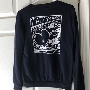 Navy BT21 Tata Fleece Sweatshirt
